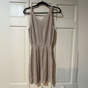Elegant Tan Mesh Sleeveless Dress